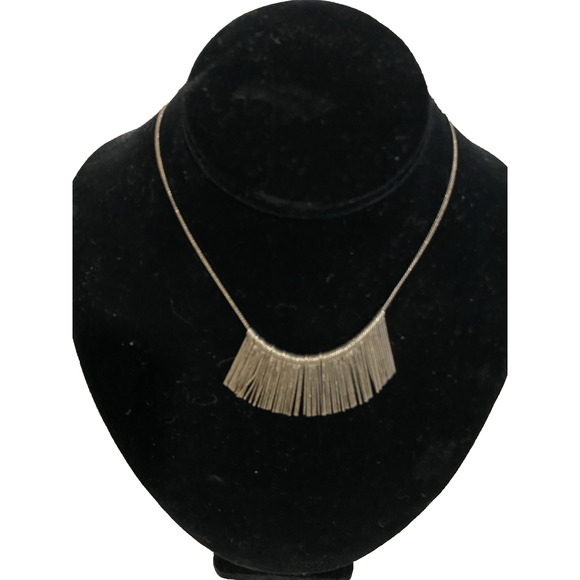 Vintage 70's Mid-Century Modern 16 inch Necklace Metal Dangles Choker Style - Picture 1 of 5